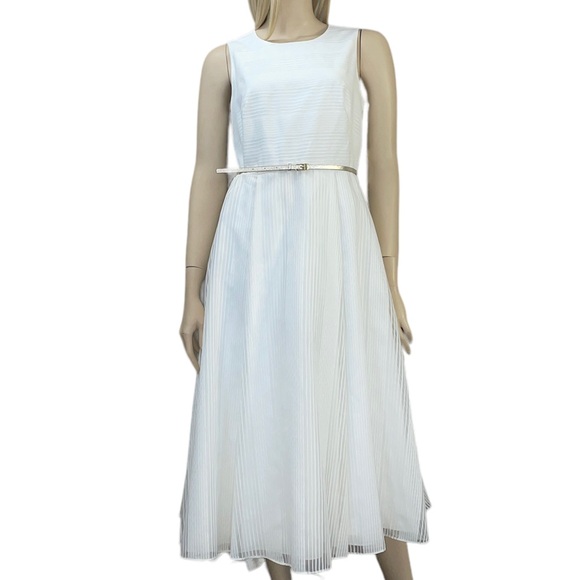 Calvin Klein Belted White Dress - Picture 3 of 9